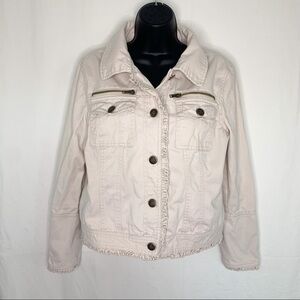 Beverly Hills Polo Club / Blush Ruffle Hem Denim Jacket